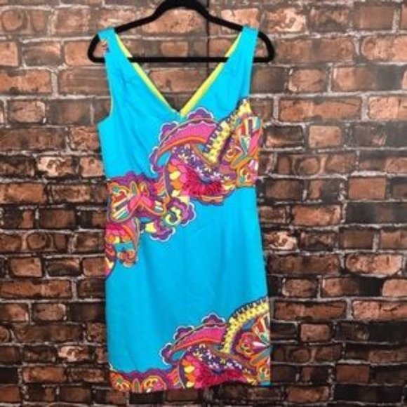 Lilly Pulitzer Dresses & Skirts - LP Optical Confusion Kiki Turq Yello Pnk Red Dress
